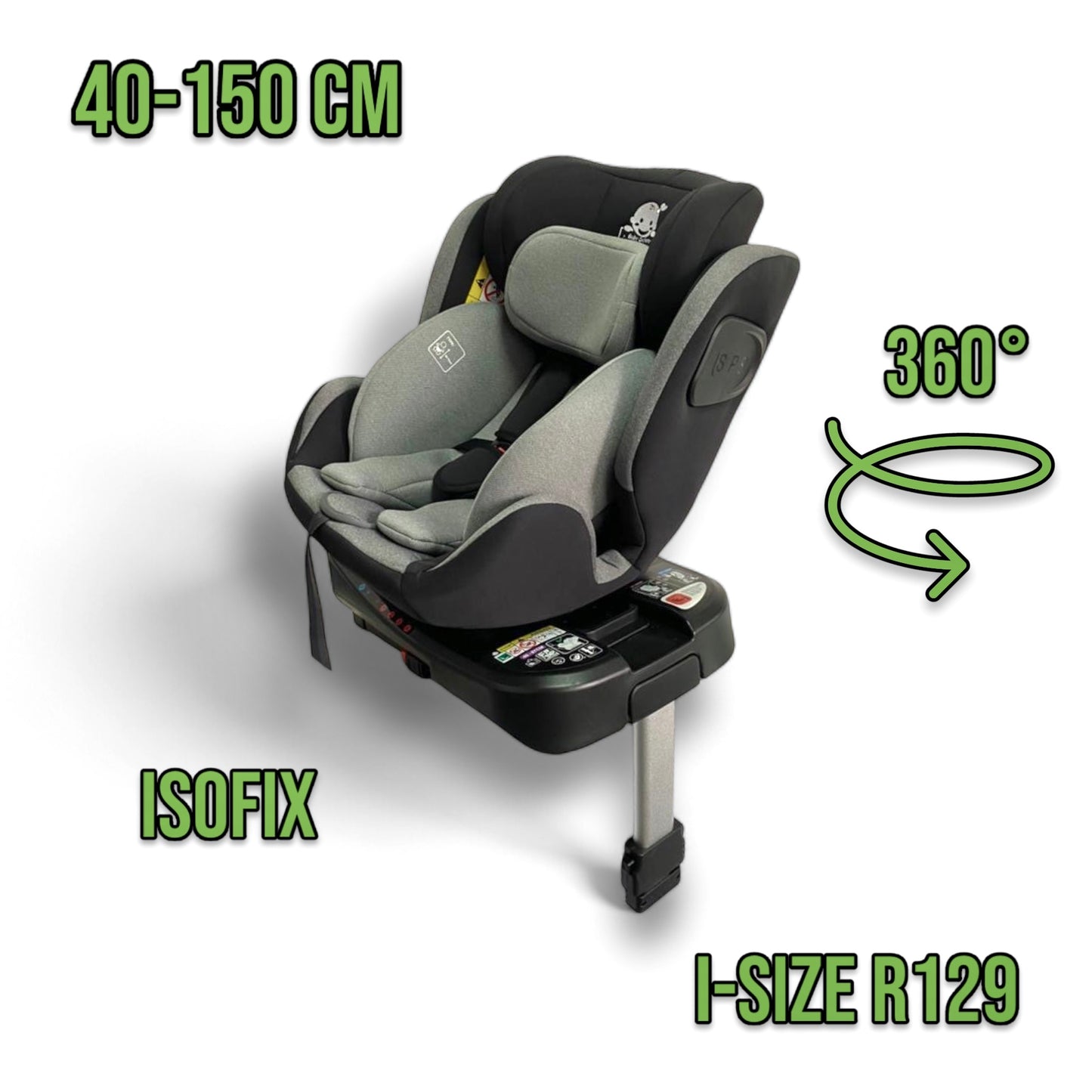 Bilbarnstol roterande med isofix i-size r129
