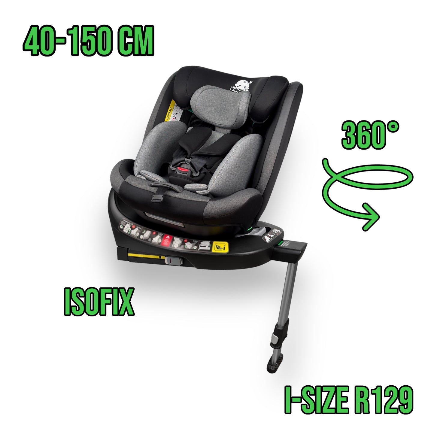 Bilbarnstol roterande med isofix i-size r129